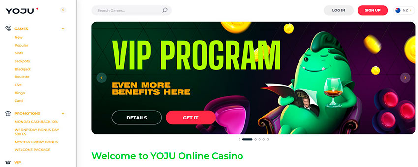 YOJU casino official site New Zealand